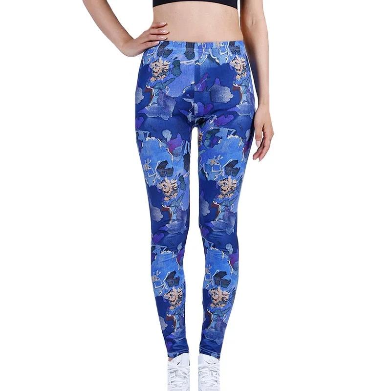 Camouflage Womens for Leggins Graffiti Style Slim Stretch