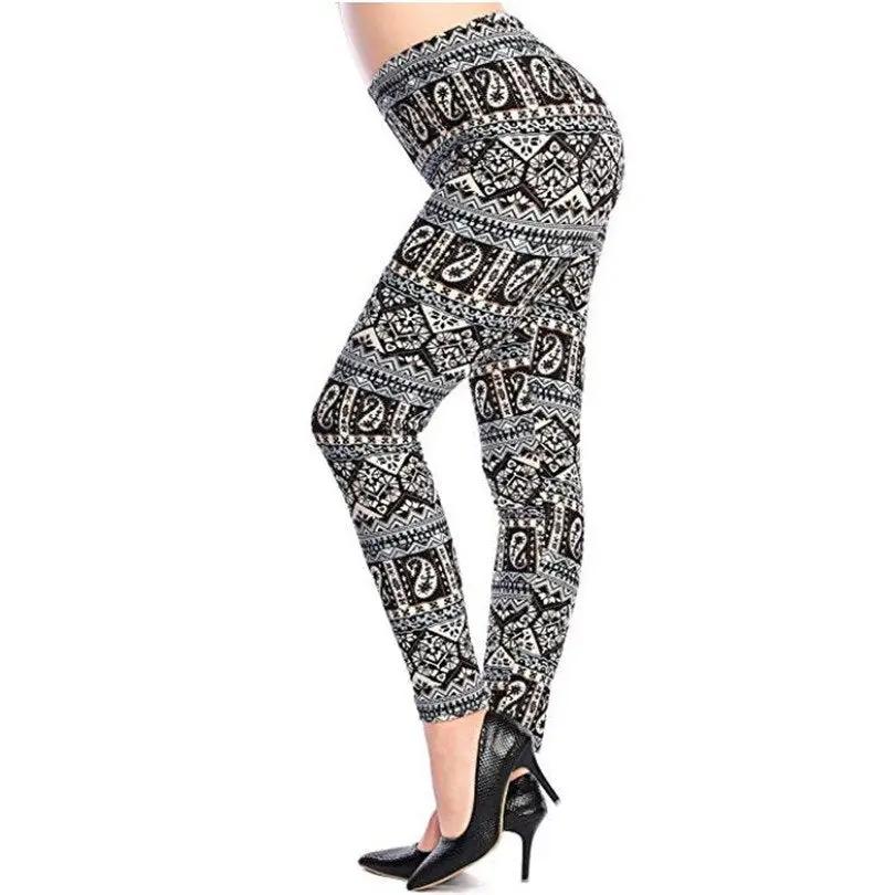 New Print Flower Leggings Leggins Push Up Legins Guitar Plaid Thin Nin