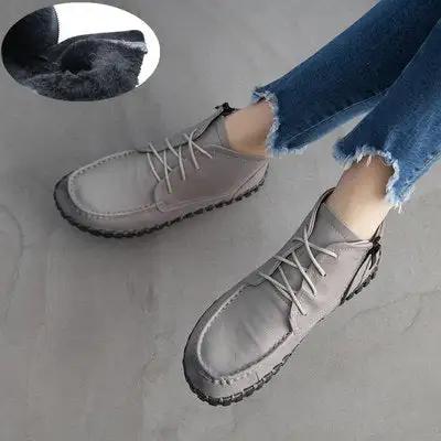 Vintage Style Genuine Leather Women Boots