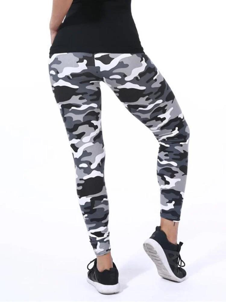 Camouflage Womens for Leggins Graffiti Style Slim Stretch