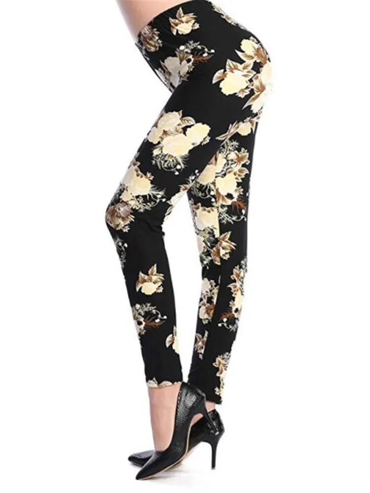  Print Flower Leggings Leggins 