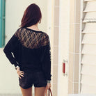 Tee Shirt Femme Korean Clothes Bat Sleeve T Shirt Women Lace