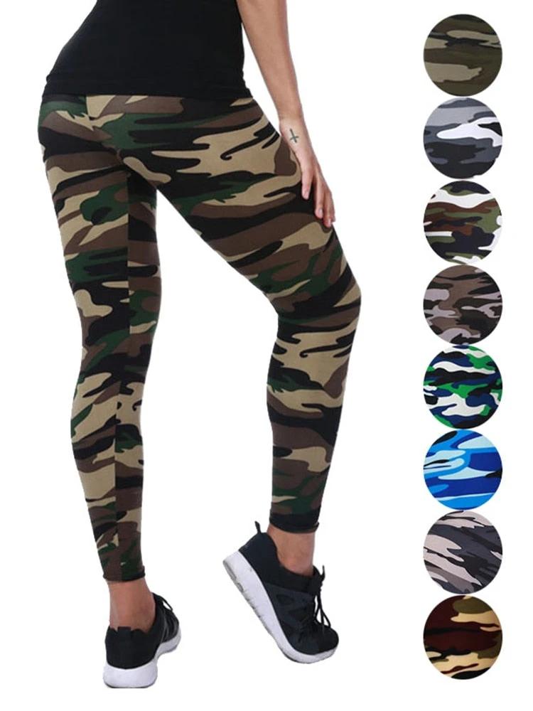 Camouflage Womens for Leggins Graffiti Style Slim Stretch