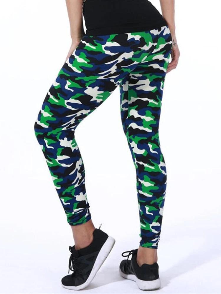 Camouflage Womens for Leggins Graffiti Style Slim Stretch