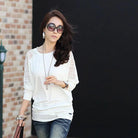 Tee Shirt Femme Korean Clothes Bat Sleeve T Shirt Women Lace