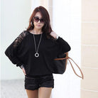 Tee Shirt Femme Korean Clothes Bat Sleeve T Shirt Women Lace